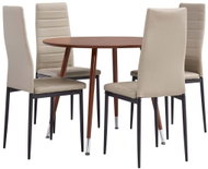 5-piece dining set faux leather cappuccino 3054351 - Dining Set