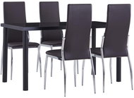 5-piece dining set faux leather brown 3053001 - Dining Set