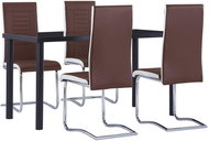 5-piece Dining Set Faux Leather Brown 3053014 - Dining Set