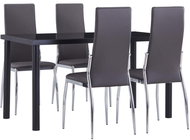 5-piece dining set faux leather gray 3052999 - Dining Set