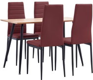 5-piece dining set faux leather burgundy 3053668 - Dining Set