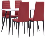 5-piece dining set faux leather burgundy 3053708 - Dining Set