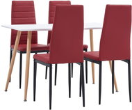 5-piece dining set faux leather burgundy 3053748 - Dining Set