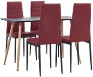 5-piece dining set faux leather burgundy 3053788 - Dining Set