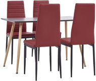 5-piece dining set faux leather burgundy 3053828 - Dining Set