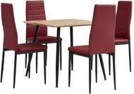 5-piece dining set faux leather burgundy 3053909 - Dining Set