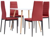 5-piece dining set faux leather burgundy 3053989 - Dining Set