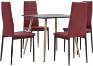 5-piece dining set faux leather burgundy 3054029 - Dining Set
