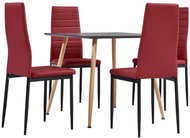 5-piece dining set faux leather burgundy 3054069 - Dining Set