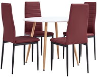 5-piece dining set faux leather burgundy 3054229 - Dining Set