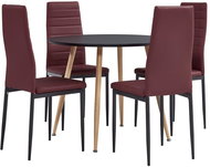 5-piece dining set faux leather burgundy 3054269 - Dining Set
