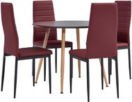 5-piece dining set faux leather burgundy 3054309 - Dining Set