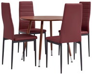 5-piece dining set faux leather burgundy 3054349 - Dining Set