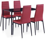 5-piece dining set burgundy 281699 - Dining Set