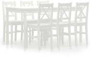 7-piece Dining Set, Pine Wood, White 283375 - Dining Set