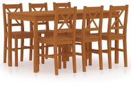 7-piece Dining Set, Pine Wood, Honey Brown 283374 - Dining Set
