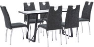 7-piece Dining Set, Black Faux Leather 3050077 - Dining Set