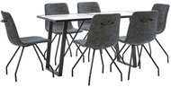 7-piece Dining Set Black Faux Leather 3050109 - Dining Set