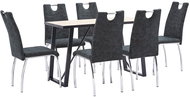 7-piece Dining Set Black Faux Leather 3050429 - Dining Set