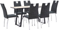 7-piece Dining Set, Black Faux Leather 3050473 - Dining Set
