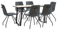 7-piece Dining Set, Black Faux Leather 3050505 - Dining Set