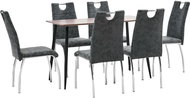 7-piece Dining Set, Black Faux Leather 3050649 - Dining Set