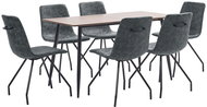 7-piece Dining Set, Black Faux Leather 3050725 - Dining Set