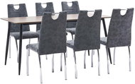 7-piece Dining Set Black Faux Leather 3050735 - Dining Set