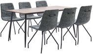 7-piece Dining Set Black Faux Leather 3050767 - Dining Set