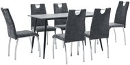 7-piece Dining Set Black Faux Leather 3050911 - Dining Set