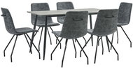 7-piece Dining Set Black Faux Leather 3050943 - Dining Set