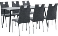 7-piece Dining Set Black Faux Leather 3050955 - Dining Set