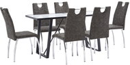 7-piece Dining Set, Brown Faux Leather 3050075 - Dining Set