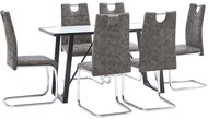 7-piece Dining Set, Brown Faux Leather 3050085 - Dining Set