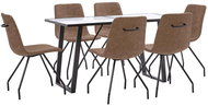 7-piece Dining Set Brown Faux Leather 3050115 - Dining Set