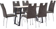 7-piece Dining Set Brown Faux Leather 3050427 - Dining Set