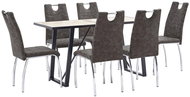 7-piece Dining Set, Brown Faux Leather 3050471 - Dining Set