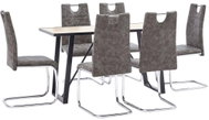 7-piece Dining Set, Brown Faux Leather 3050481 - Dining Set