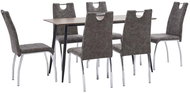7-piece Dining Set Brown Faux Leather 3050691 - Dining Set