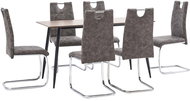 7-piece Dining Set Brown Faux Leather 3050701 - Dining Set