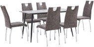 7-piece Dining Set, Brown Faux Leather 3050909 - Dining Set