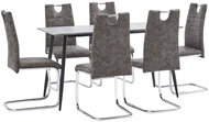 7-piece Dining Set Brown Faux Leather 3050919 - Dining Set