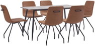7-piece Dining Set Brown Faux Leather 3050949 - Dining Set