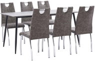 7-piece Dining Set, Brown Faux Leather 3050953 - Dining Set