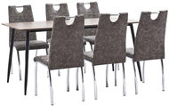 7-piece Dining Set, Brown Faux Leather 3051176 - Dining Set