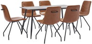 7-piece Dining Set Cognac Faux Leather 3050951 - Dining Set