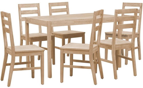 7-piece Dining Set, Solid Acacia Wood 277507 - Dining Set - Main image