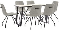 7-piece dining set gray faux leather 3050465 - Dining Set