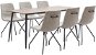 7-piece Dining Set, Grey Faux Leather 3050771 - Dining Set