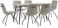 7-piece Dining Set, Grey Faux Leather 3050947 - Dining Set